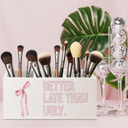 URLLUAE Better Late Than Ugly Funny Pink Makeup Brush Toothbrush Holder - Image 2