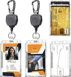 Badge Holder Retractable Clip Heavy Duty Carabiner Badge Reel Keychain by Piffny