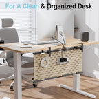 2-in-1 Under Desk Cable Management Tray & Privacy Panel, Dual-Sided Felt Cord - Image 2