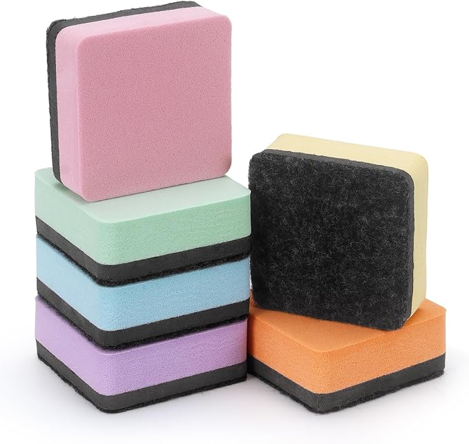 Tamaki 12 Pack Dry Erasers for White Board Magnetic Whiteboard Eraser, Square - Image 3