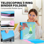 MAKHISTORY Telescoping 3 Ring Binder-12PCS, Flexible Binder - Image 2