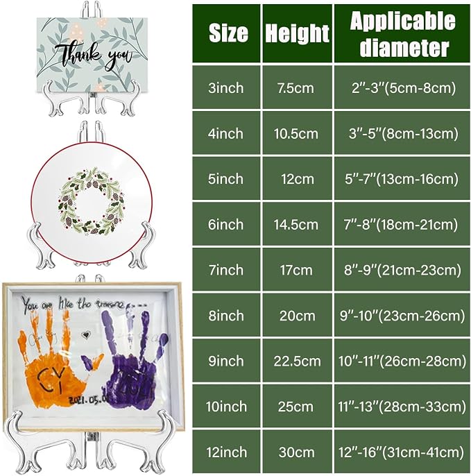 LonlyEagle 12 Pack 7 Inch Clear Plastic Easels or Stand/Plate Holders to - Image 2