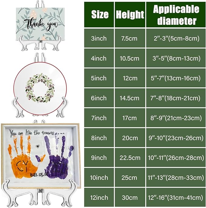 LonlyEagle 6 Pack 10 Inch Clear Plastic Easels or Stand/Plate Holders to - Image 2