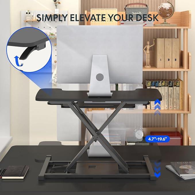 FLEXISPOT 32-inch Height Adjustable Standing Desk Converter, Quick Sit to Stand - Image 4