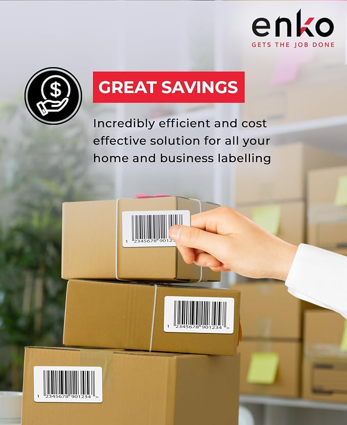 enKo 1 Stack/2000 Labels 4" x 6" Fanfold Direct Thermal Label Compatible - Image 5