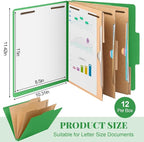 12 Pcs Classification Folders Letter Size 3 Pocket Dividers Employee File Folder - Image 2