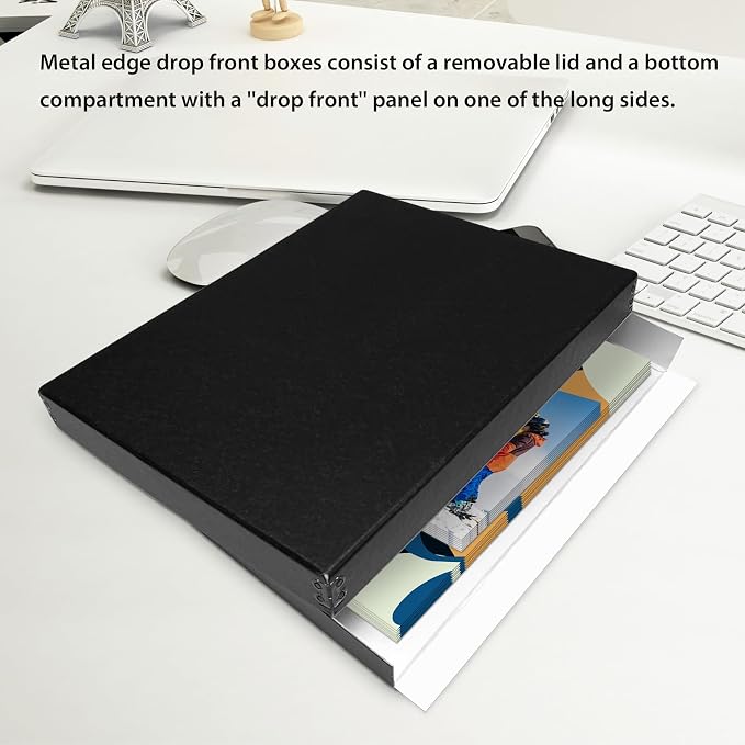 Lineco Museum Archival Storage Box, 8.75x10.75x1.5 in. Drop Front Design. - Image 3