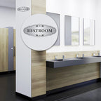 Restroom Sign Sticker for Business & Home, Self-Adhesive Brushed Silver Elegant - Image 6
