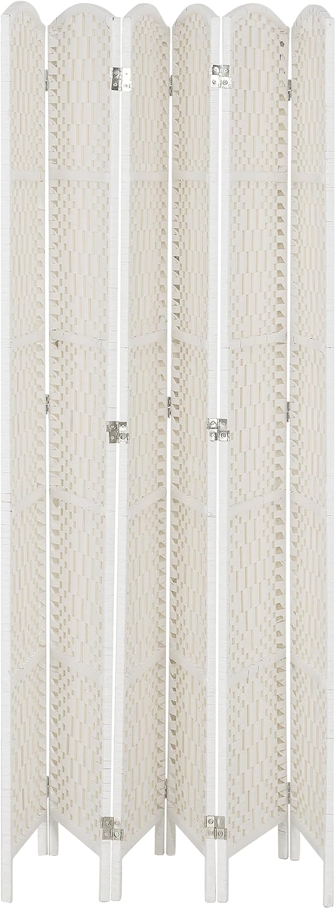 HOMCOM Room Divider, 6 Panel Folding Privacy Screen, 6FT Tall Portable Wicker - Image 8