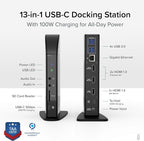 Plugable USB-C Triple Monitor Docking Station: 13-in-1 Laptop Dock - Image 2