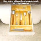 Evjocoh Silverware Drawer Organizer Wood - Image 8