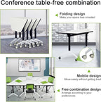 Foldable Conference Room Tables, Flip Top Mobile Training Table, Modern Meeting - Image 4