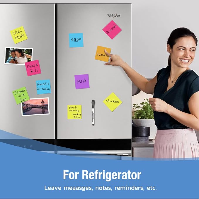 HOMiDEK Reusable Magnetic Sticky Notes, Dry Erase Magnets Magnetic Labels - Image 4