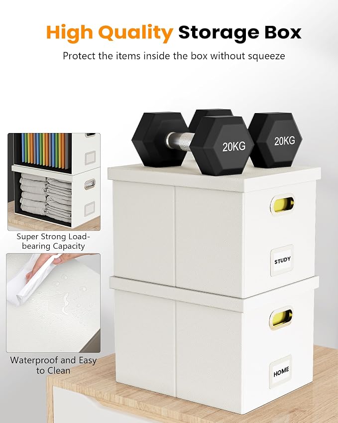 2 Pack File Storage Organizer, Portable File Box - Image 4
