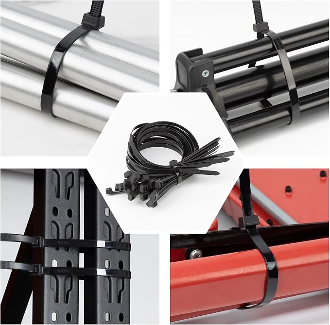 XINGO 60 inch Black Zip Ties Heavy Duty 20 PCS, 200 LBS Ultra Strong Plastic - Image 6