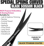 Cross Edge Curved Spring Scissors 5 Inch Stainless Steel Precision Eyebrow & - Image 2