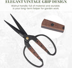 PERWIN Garden Flower Bonsai Scissors, Walnut Wide Handles Pruning Gardening - Image 6