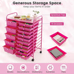 DORTALA 15-Drawer Rolling Storage Cart - Image 6
