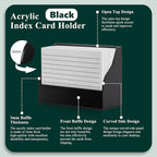 SHIQIKEJIPTY 2 Pack Black Index Card Holder 3 X 5 Note Card Organizer Acrylic - Image 3
