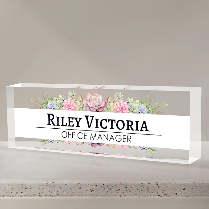 Personalized Name Plate for Desk, Custom Desk Name Plate, Acrylic Name Plate by EOBIBIFUN