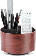 Hennaja Round Leather Art Supply Organizer, Remote Control Holder, 360 Degree by Hennaja