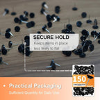 150 PCS Black Flat Push Pins for Wall Thumb Tacks for Walls Flat thumbtacks - Image 5