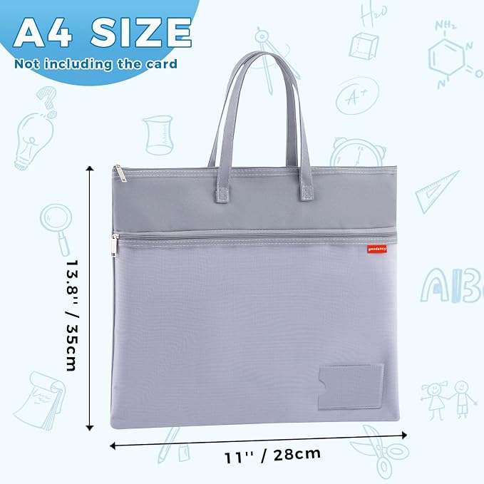 Pendancy Mesh Zipper Pouch A4 Size, Large Double Pocket Waterproof File Bag - Image 2