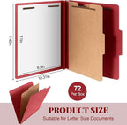 Skyygemm 72 Pcs Classification Folders Letter Size, 1 Divider Pressboard File - Image 2