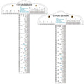 2PCS 6 inch/15cm T-Shape Acrylic Transparent T-Ruler by CYFUNDESIGN