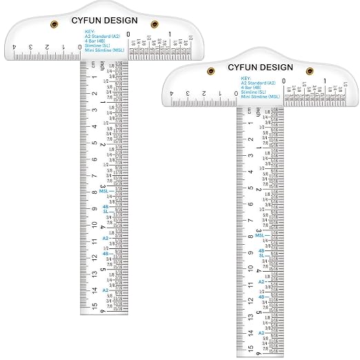 2PCS 6 inch/15cm T-Shape Acrylic Transparent T-Ruler by CYFUNDESIGN
