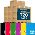 Rosmonde 720 Packs 5 Subject Notebooks, Spiral Notebook Bulk, College Ruled by Rosmonde