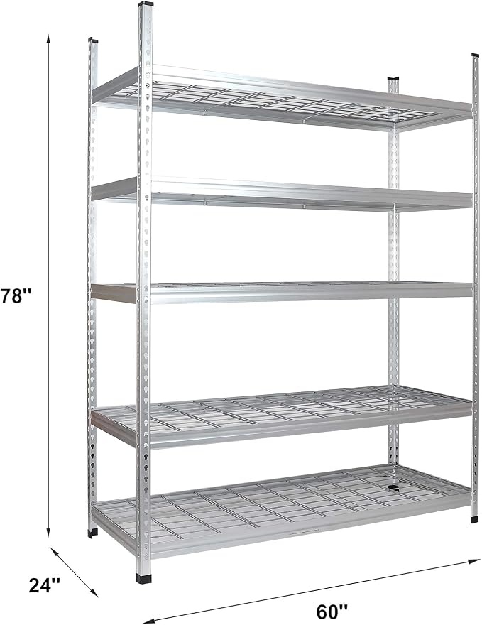 Amazon Basics 5 Shelf, High-Grade Aluminum, Adjustable, Shelving Unit - Image 2