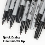 Buecs Permanent Markers, Fine Point, Waterproof & Smear Proof Markers, Quick - Image 4