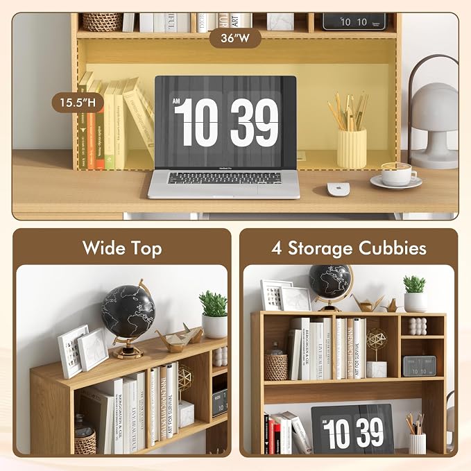 Tangkula Desktop Bookshelf, Countertop Storage Hutch - Image 5