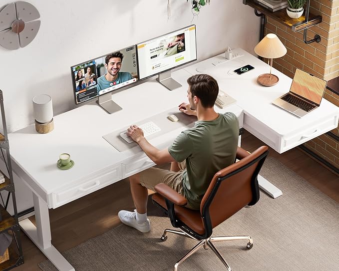 OffiGo L Shaped Electric Standing Desk - Image 2