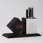 THINGS REMEMBERED Engraved Grey Digital Clock and Pen Cup Desk Organizer - Image 3