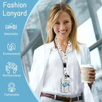 Grey Rainbow Badge Holder Retractable Lanyard, Lanyards - Image 2