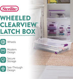 Sterilite 16-Pack 60 Quart ClearView Latch Box, Wheeled Underbed Organizer Bins - Image 2