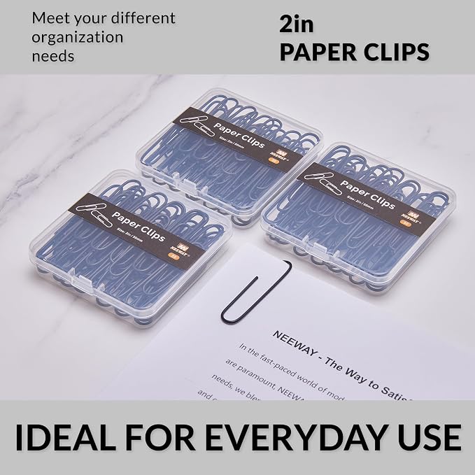 NEEWAY Colorful Large Paper Clips, 2 Inch Jumbo Paper Clips, 3 Pack of 50 - Image 6