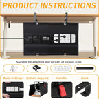 SUREUP9 No Drill Under Desk Cable Management Tray, Fabric Cable Management - Image 5