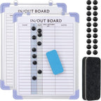 2 PCS in and Out Magnetic Dry Erase Boards 16" x 12", Aluminum Framed Lined by YEXEXINM