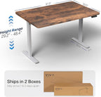 VIVO Electric 48 x 30 in Rustic Standing Desk, Memory Height Adjustment - Image 3