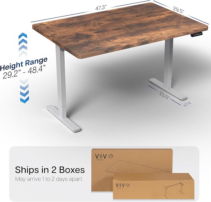 VIVO Electric 48 x 30 in Rustic Standing Desk, Memory Height Adjustment - Image 3