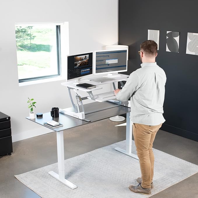 VIVO 42 inch Height Adjustable Stand Up Desk Converter, V Series, Quick Sit to - Image 3