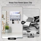 Nekon Mail and Key Holder for Wall Decorative, 11 Inch Wooden Wall Key Organizer - Image 2