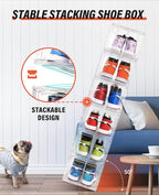KDOR Shoe Boxes Clear Plastic Stackable 3 Pack Shoe Storage - Image 4