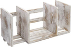 MyGift Rustic Expandable Whitewashed Wood Desktop Bookshelf/Adjustable Tabletop - Image 5