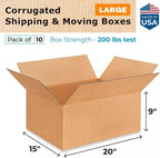 Large Moving & Shipping Boxes 20x15x9 inches - Image 2