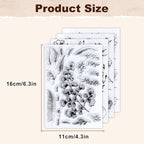UCEC 4 Sheets Clear Stamps Set for Card Making, Vintage Plants Flowers Rubber - Image 4