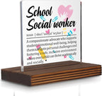 School Social Worker Gifts, Thank You Desk Sign by Pariveca
